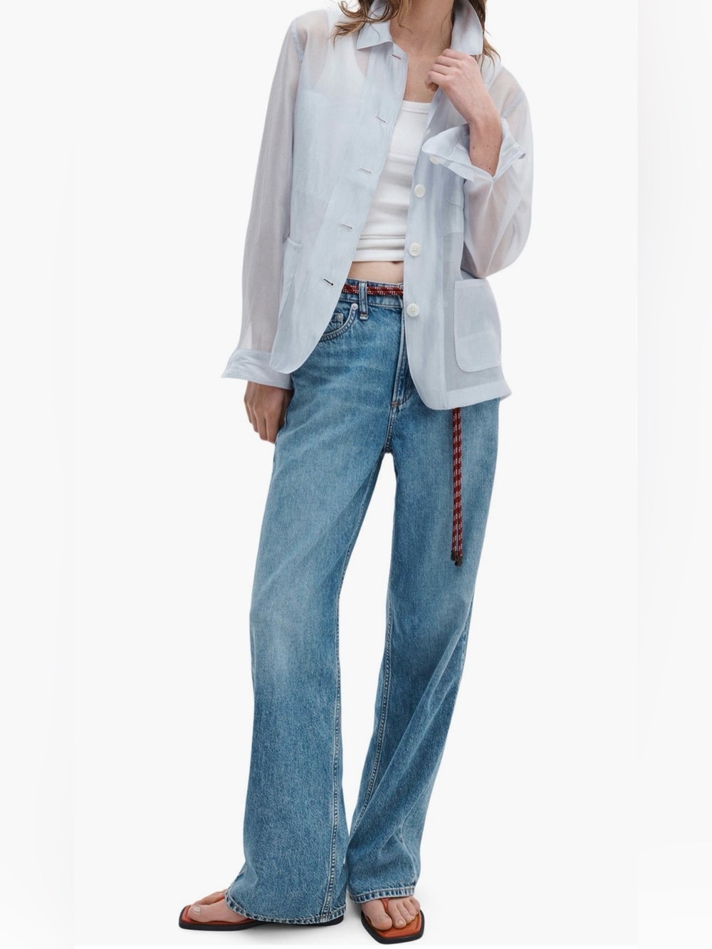Rag & Bone Women’s Featherweight Logan Wide Leg Jeans Size 27 - Clover - Picture 10 of 10